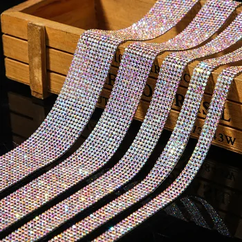 1 Yard AB Boja Popravak Gorski Kristal Traka Crystal Motiv prijenos topline u kombinaciji cvjetne čipke Trim Trake Ukrasne Cipele i Pribor Za Odjeću YY095