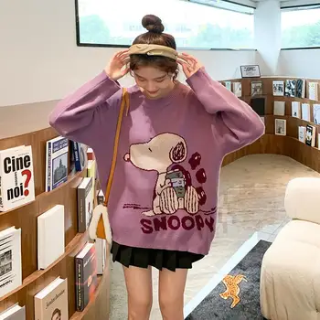 2022 Snoopy Džemper Kawai Zima Japanski Crtani Film Academy Stil Moda Okrugli Izrez Dres Slatka Djevojka Pamuka Kaputi