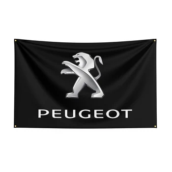 Poliester zastava Peugeots 90x150cm upisali banner trkaćeg automobila za ukras