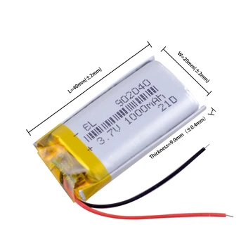 902040 3,7 1000 mah Li-Polymer LiPo Baterija Za Mp3 PAD DVD E-knjiga Bluetooth slušalica Led downlight
