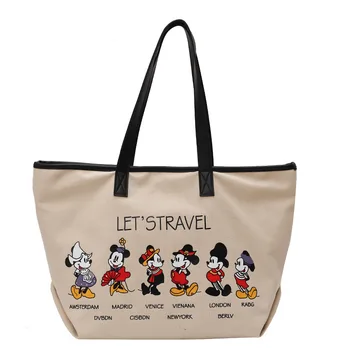 Disney novu torbu s Mickey Mouse, velika prostrana ženska torba na jedno rame, divlja torba-тоут, moderan torba za kupovinu