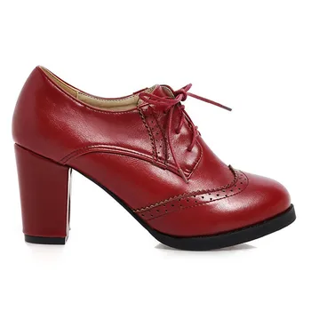 Karinluna/Ured ženska obuća; obuća za tenis Velike Veličine 43; Običan vintage cipele-brod s cross uvezivanje na visoku petu
