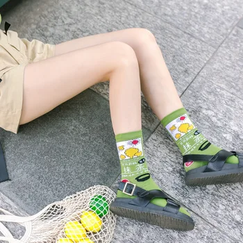 Ženske čarape Modni Stil Crtani Kumamoto Voće Jagode Trešnja Mlijeko Japanski Slatka Jesenskih i zimskih Studentski Pamučne Čarape Za djevojčice Soc