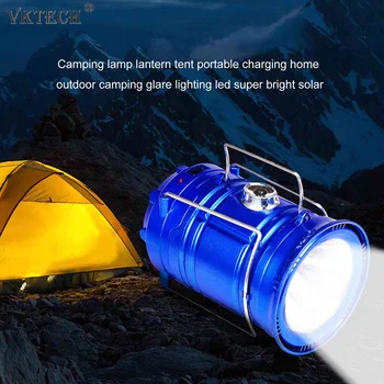 Prijenosni Solarni Led Svjetiljka za Kampiranje Teleskopski Fenjer Vanjski Kamp Hitna Šator Lampa USB Punjiva rad Svjetlo Novi