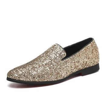WEH/2022/ Novi modeliranje cipele u retro stilu sa oštrim vrhom, Atraktivne cipele vjenčanje-Oxfords sa šljokicama, gospodo Svakodnevne лоферы, Službena банкетная cipele