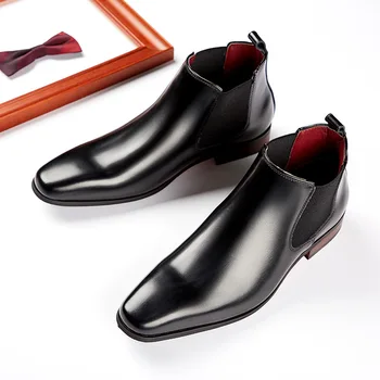 Popust Muške cipele, Proljeće 2023, Novi Stil, Kvalitetna Prozračna Soft Umjetna koža, Crne Čizme do bez-uvezivanje, Gospodo Poslovne Cipele, Radne Cipele