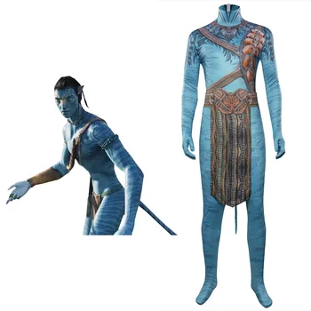 Jake Sully Cosplay Kostim Muškarci Film Avatar 2 Put Vode Fantazija Dječak Kombinezon Halloween Karneval Tkanina Maskiranje