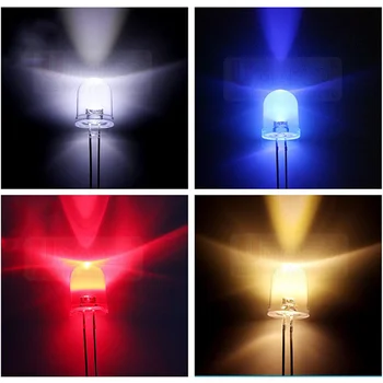 1000pcs F10 10 mm Super svijetle led Dioda, prozirna/u boji/misty cijele led svjetiljka širokokutni led žarulja DIY light emitting Diode