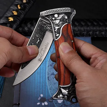 7CR Multifunkcionalni Vanjski Nož na Sklapanje Fin Uzorak Mini Samoobrane Voćni Nož Prijenosni Stražnji Spona Naprava za Muškarce