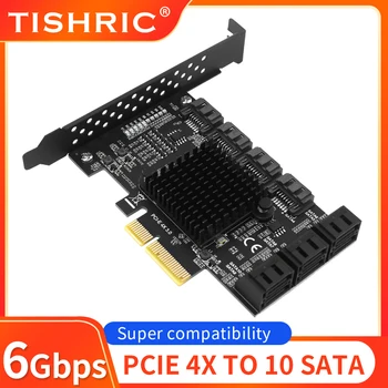 TISHRIC PCI-E X1 X4 Do 2/4/6/10 SATA portova 3,0 Adapter Pci Express PCIE Riser Naknada za Proširenje Pci Sata Kontroler Dodatne Kartice