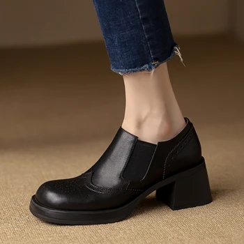 2022 godine Novi Jesenski Modni Ženske cipele Od prave kože na platformi i petu Ženska Cipele Čizme Chelsea na platformi Čizme na visoku petu