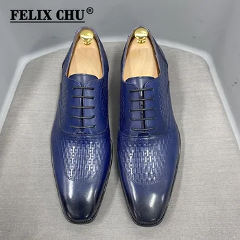 Luksuzne Talijanske Muške Cipele-Oxfords Od Prave Kože Kravlja koža, Narodne Svadbene Cipele čipka-up, Uredski Poslovni Večernje Modeliranje Cipele za Muškarce