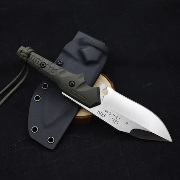Taktički, Lovački Nož Ravno EDC 154 Čelični Nož Za Preživljavanje U Divljini S Fiksnom Oštricom Oštar Vojni Nož K Koricama Penjanje