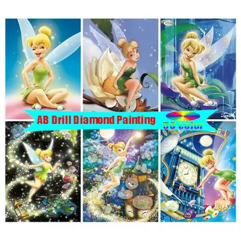 Disney Vile Ding-Ding 5D AB Bušilica Vez Crtani DIY Diamond Slikarstvo Gorski Kristal Slika je Mozaik Umjetničke Setovi Kućni Dekor