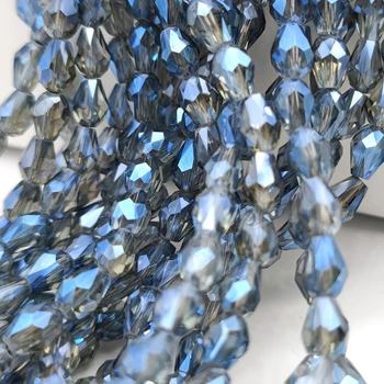 3x5,5x7,8x11 mm Cut-Vodene Kapi Prozirne Plave Kristalne Perle, Staklene Suze Besplatne Razuporne Perle za Izradu Nakita DIY Narukvica