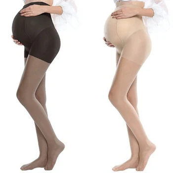 Gravida Hulahopke Tajice za trudnice Odjeća Za Trudnice ultra-tanki seksi Crne čarape Najlon super Nalik na svilu