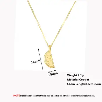 Chandler Nehrđajućeg Čelika Slatka Zlatna Boja Limuna Ogrlica Mini Voćni Privjesak Minimalistički Jednostavan Metalni Maleni Tanak Lanac Ogrlice