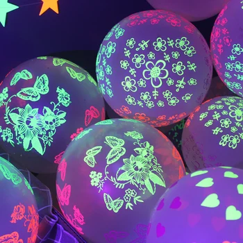 Prekrasno!Sjajni Večernje Baloni Svijetle u Mraku UV Crno Svjetlo Jet Star Vijence DIY Rođendan Božić, Baloni za Vjenčanje