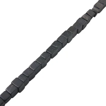 Prirodni Crni Kamen Perle Strand Kvadratnom Kocka Oblik 4 mm Pribor Za Izradu Narukvice Nakit DIY Naušnice i Ogrlica