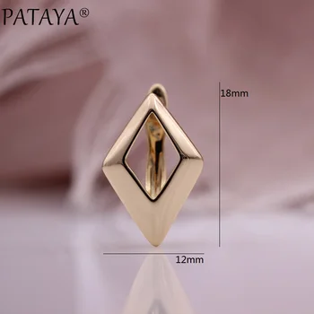 PATAYA Novi 585 Rose Gold Boja Šuplje Dijamant Jedinstvene Naušnice Casual Moda za Vjenčanje Nakit je Prekrasan Geometrijski Viseće Naušnice