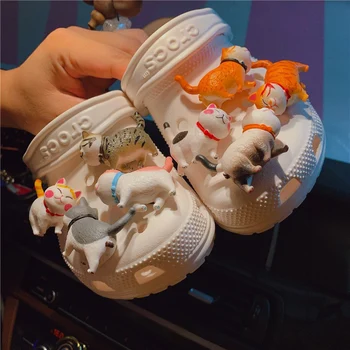 8 kom. Slatka 3D Mačke Krokodil Ovjes Dizajnerske DIY Stereo Ukrasi Za Cipele Sabo Hello Kids Za Žene Darove Za Djevojčice Milina za Krokodil Jibb