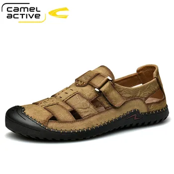 Camel Active/Nove Ljetne muške Sandale; Svakodnevni Ulični Plaža cipele; muške Sandale od prave kože; muške sandale ravnim cipelama