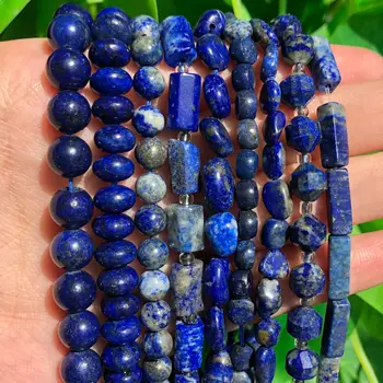 Prirodni Kamen lapis Lazuli Perle Raznolikom Cilindra Okrugli Nepravilnog Slobodan Razuporne Perle Za Izradu Nakita, Narukvice Ogrlice DIY