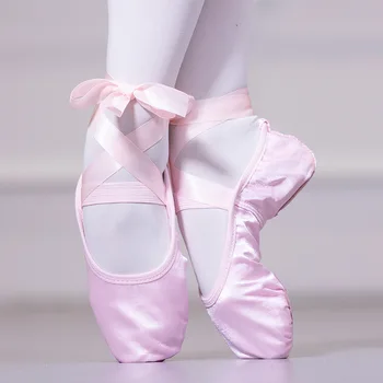 Stručni Balet Pointe Za Djevojke, Ženske, Satin Balet Cipele S Trakama, Dječje Cipele Za Yoga Dance Cipele