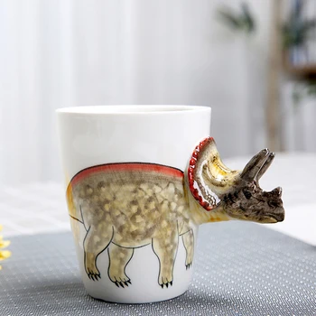 350 ml Kreativni Dinosaur stakleno Keramička Šalica Ručno Oslikana Životinja Kava Bubalo 3D Crtani film Тираннозавр Šalica Dječje Šalica Mlijeka demitasse
