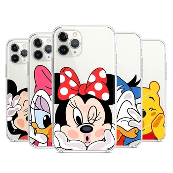 Slatka Dlake sa Mickey Mouse za Apple iPhone 14 13 12 11 mini 8 7 6S 6 XS XR X 5 5S SE 2020 Pro Max Plus Prozirna Torbica za telefon