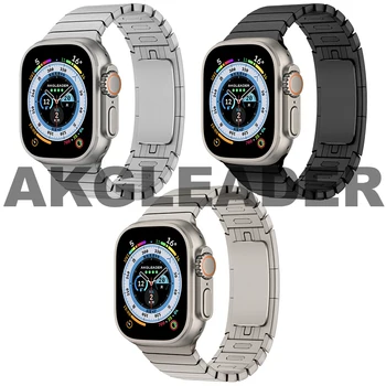 AKGLEADER Nehrđajući Čelik, Titan boja link Narukvica set Remen za Apple Watch 8 ultra 49 mm Remen za sat iWatch Serije 7 6 5