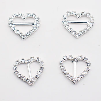 10шт 15*17 mm u obliku srca Gorski Kristal Buckle DIY Metalni Diamond Buckle Pribor Za Kosu Traka Poklon Kutija Klizna Ukras
