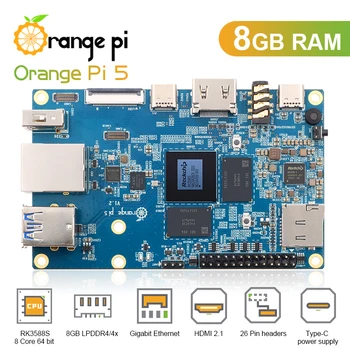 Orange Pi 5 8GB RK3588S, modul PCIE Vanjski WiFi + BT, Putni računalo SSD Gigabit Ethernet, sa sustavom Android OS Debian
