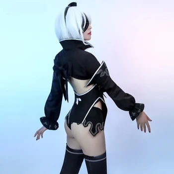 Nier Automata 2B Cosplay Anime Ženski Kostim Komplet Odijelo 2B Djevojka Halloween Djevojka College Crno Odijelo Crna Haljina Cosplay Odijelo