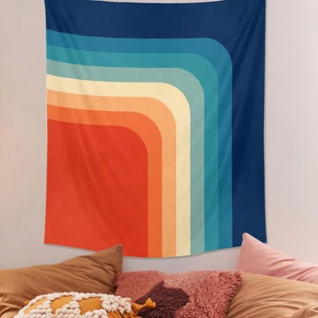 Rainbow Geometrijski Polyester Tapiserija, Zidni Tepih, Yoga Mat, Pješčane Plaže Tepiha, Deka, Madrac, Jastuk Za Spavanje