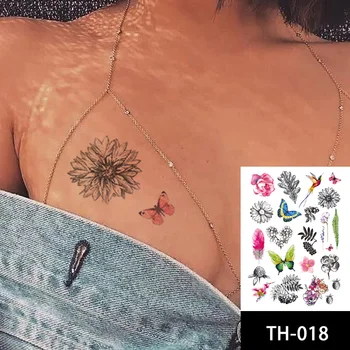 Privremeni Tattoo Naljepnice Gležanj Flora Flash Lažni Vodootporan Tetovaže Ženska Ruka Grudi Tetovaže Naljepnice Body Art Custom Tattoo
