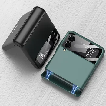 Luksuzna Torbica za Galaxy Z Flip 3 4 5G s Magnetskim zglobom, Pun Zaštitni poklopac, Staklo kamere, Poslovne Tvrda Torbica za Z Flip3 Flip4