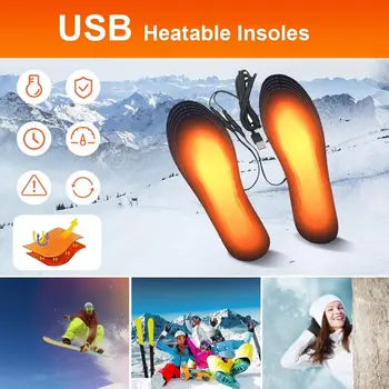 USB Ulošci Za Cipele Sa Grijanjem, Tople Čarape Za Noge, Jastuk, Električno Нагревающиеся Uložak, Periva Tople Termalne Uložak Unisex WJ014