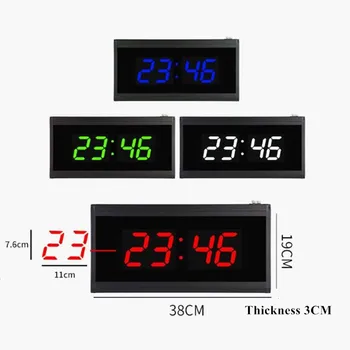 E Zidni sat Isključivanje napajanja Prikaz vremena u memoriju Isključivanje Zvuka Svijetleći stol Sat Plug-Digitalni led Sat s tanjura EU/US/UK