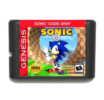 Sonic Code Gray MD 16 bitna Igraća karta za Sega Mega Drive Za Genesis