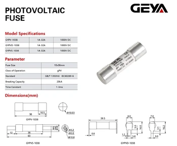 GEYA GYPV-32 1 P Nosači solarnih fotonaponskih osigurača Idealni za 10*38 mm fotonaponskih osigurača za Zaštitu od Sunčevog sustava 1000 v istosmjerne struje 10A 20A 30A