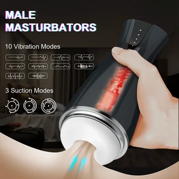 Automatsko Seks-Igračke Za Muškarce Sisa Teleskopski Rotirajući Muški Masturbator Šalica Pravi Vaginalni Isisavanje Džep Pušenje Odrasla Proizvod