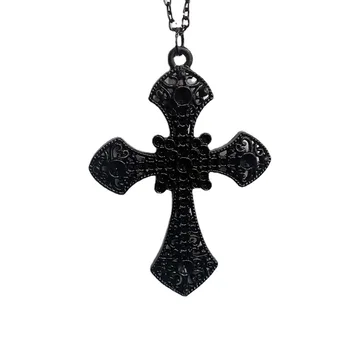 Gotička Crni Veliki Križ Privjesak Ogrlica Halloween Dekoracija Vjenčanje Banquet Odmor Darove Muškarci Žene Svakodnevno Ukras