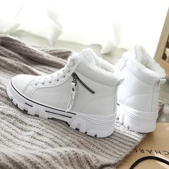 Zimska ženska obuća čipka-up, Novo 2021, ženska sportska obuća, zimske cipele s debelim potplatima, topla i vodootporna ženske cipele