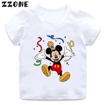 Disney/ Zabavne dječje Majice s Dragim po cijeloj površini Mickey i Minnie Mouse, Odjeća za djevojčice, Majica s uzorkom Kawai za malih dječaka, Dječje Majice, ooo5541