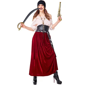 Dame Pirati S Kariba Halloween Kostime Luksuzni Gusarski Kapetan Ženski Jack Fantazija Maske Odijelo