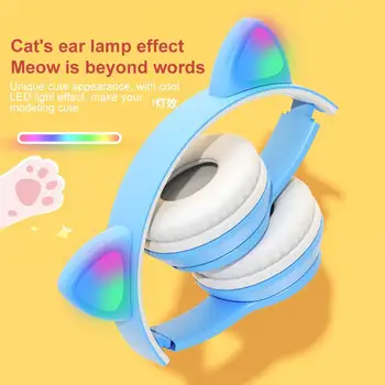 RYRA Bljesak Svjetlosti Slatka Mačka Uši Bežične Slušalice S Mikrofonom Upravljanje LED Beba Djevojka Stereo Glazba Kaciga Telefon Slušalice Poklon