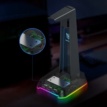 Stalak za slušalice Onikuma St-2 Rgb sa 3 USB portova stalak za slušalice pogodan za slušalice za PC gamere
