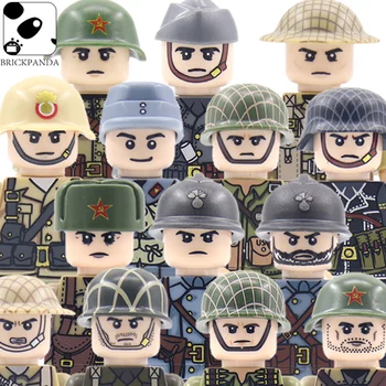 WW 2 Vojni Njemačke Vojne Blokove Vojna Scena Soivet Figurice Vojnika Kaciga Cigle Prikupiti Igračke Kompaktni Poklon Za Dječaka