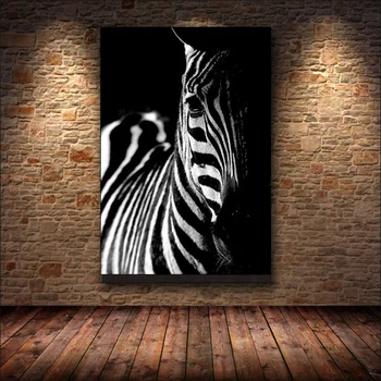 Crno-Bijela Nordijsko Zebra Moderna Životinja Platnu Plakati Grafike Zidni Umjetničke Slike Dnevni Boravak Home Dekor Cuadros